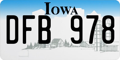 IA license plate DFB978