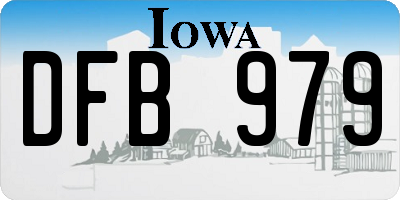 IA license plate DFB979