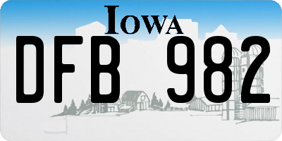 IA license plate DFB982
