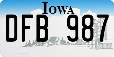 IA license plate DFB987