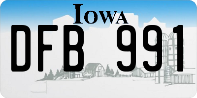IA license plate DFB991
