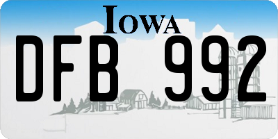 IA license plate DFB992