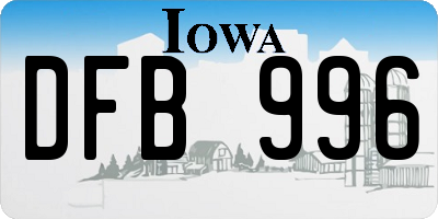 IA license plate DFB996