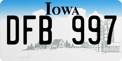 IA license plate DFB997