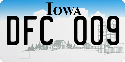 IA license plate DFC009