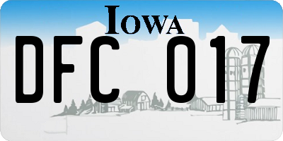 IA license plate DFC017