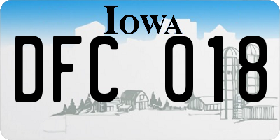 IA license plate DFC018