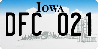 IA license plate DFC021