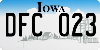 IA license plate DFC023