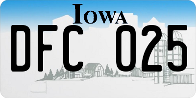 IA license plate DFC025