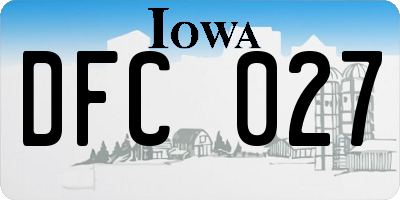 IA license plate DFC027