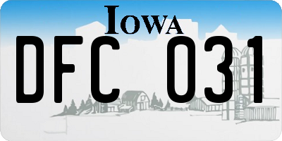 IA license plate DFC031