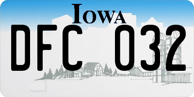 IA license plate DFC032