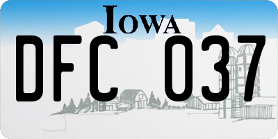 IA license plate DFC037