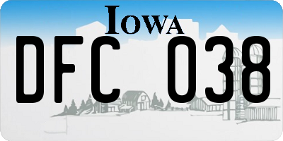 IA license plate DFC038