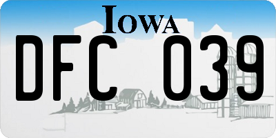 IA license plate DFC039