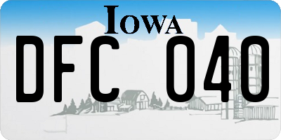 IA license plate DFC040