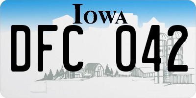 IA license plate DFC042