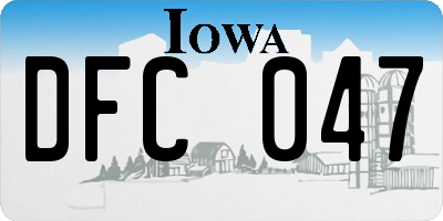 IA license plate DFC047