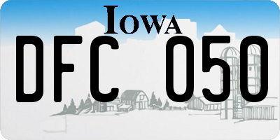 IA license plate DFC050