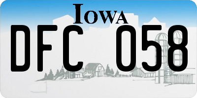 IA license plate DFC058