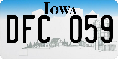 IA license plate DFC059