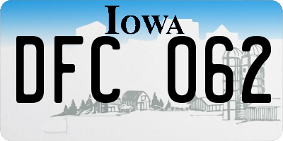 IA license plate DFC062