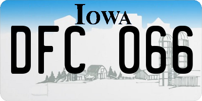IA license plate DFC066