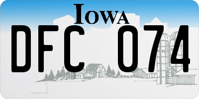 IA license plate DFC074