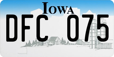 IA license plate DFC075