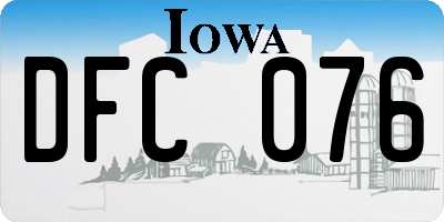 IA license plate DFC076