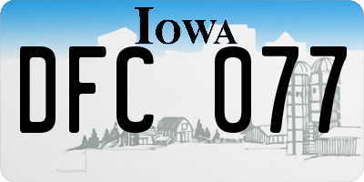IA license plate DFC077