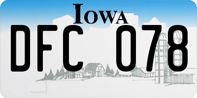 IA license plate DFC078