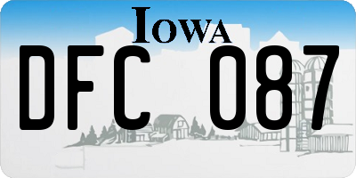 IA license plate DFC087