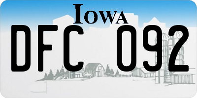 IA license plate DFC092