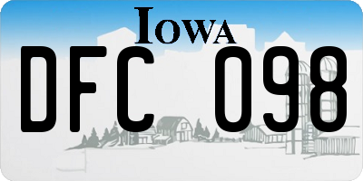 IA license plate DFC098