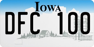 IA license plate DFC100