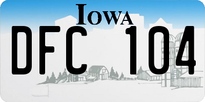IA license plate DFC104