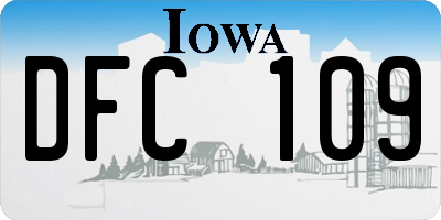 IA license plate DFC109