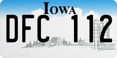 IA license plate DFC112