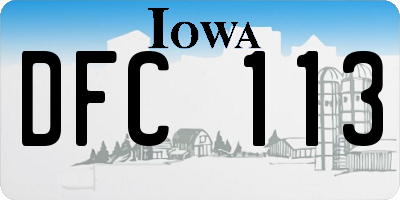 IA license plate DFC113