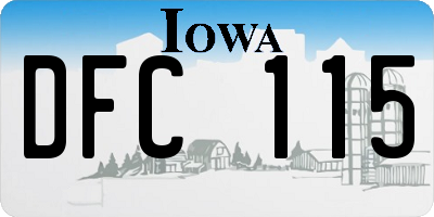 IA license plate DFC115