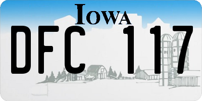 IA license plate DFC117