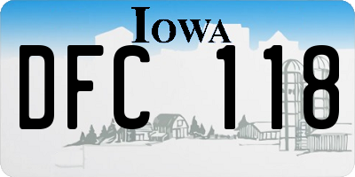 IA license plate DFC118