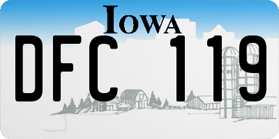 IA license plate DFC119