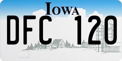 IA license plate DFC120
