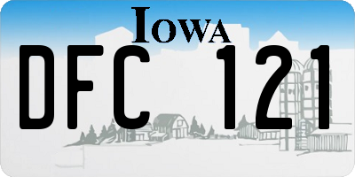 IA license plate DFC121