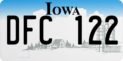 IA license plate DFC122