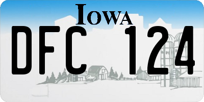IA license plate DFC124