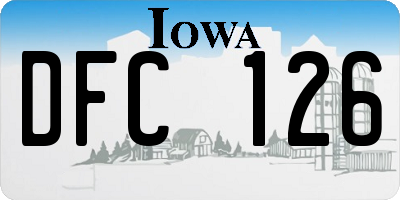 IA license plate DFC126